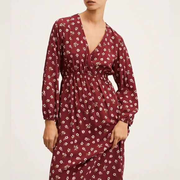 Mango Viscose Floral Print Dress New - Picture 3 of 8